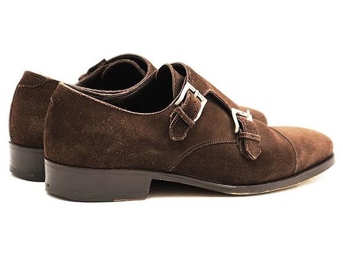 Autre Marque Scarpe Derby in camoscio Enzo Bonafe De Chirico Marrone - vista 12