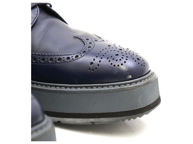 Sapatos Derby em couro Prada Azul - vista 2