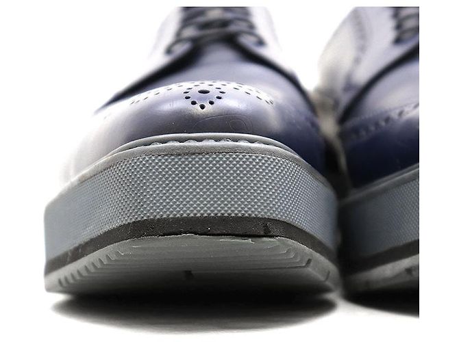 Sapatos Derby em couro Prada Azul - vista 3