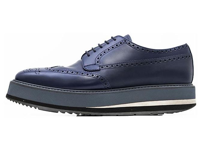 Sapatos Derby em couro Prada Azul - vista 4
