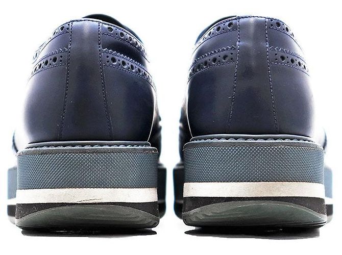Sapatos Derby em couro Prada Azul - vista 5