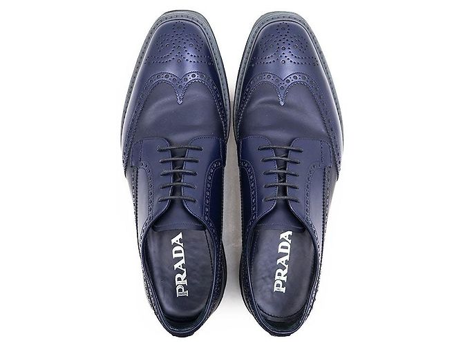 Sapatos Derby em couro Prada Azul - vista 8