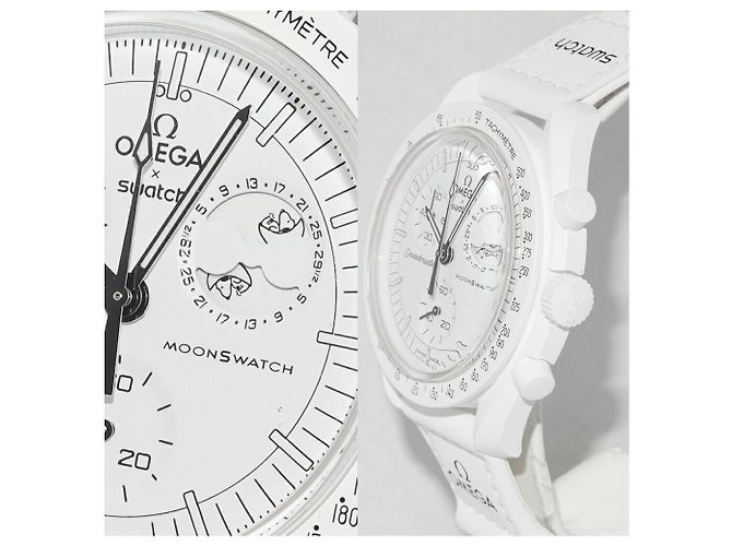 OMEGA x SWATCH Speedmaster MoonSwatch Mission to the Moonphase Bioceramic Weiß - Ansicht 4