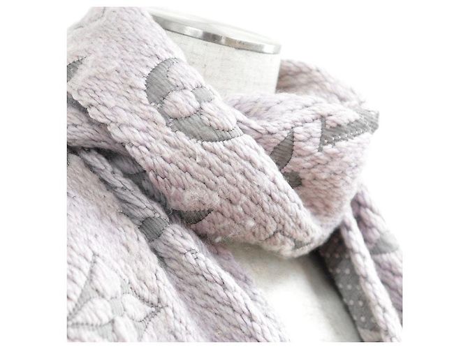 Louis Vuitton Echarpe Logomania Wool Silk Scarf Castaño - vista 3