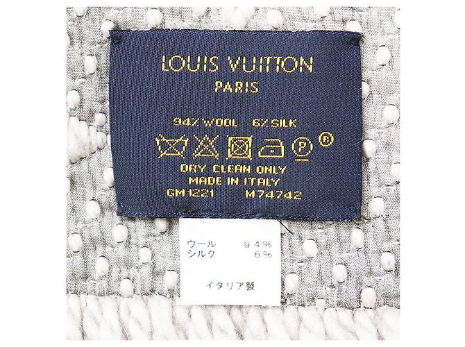 Louis Vuitton Echarpe Logomania Wool Silk Scarf Castaño - vista 9