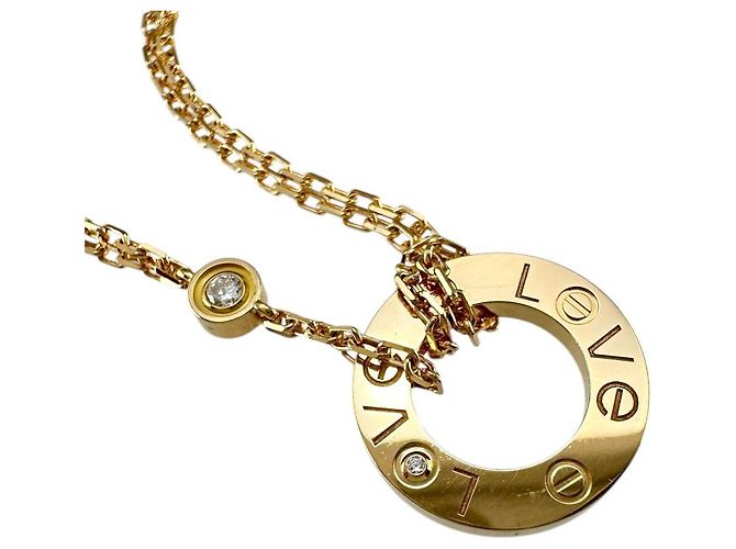Collana Cartier Love Circle Au750 Diamanti D'oro - vista 2