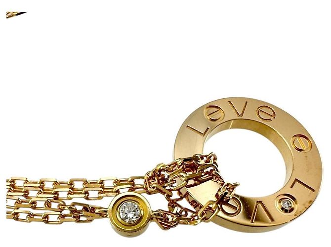 Collana Cartier Love Circle Au750 Diamanti D'oro - vista 3