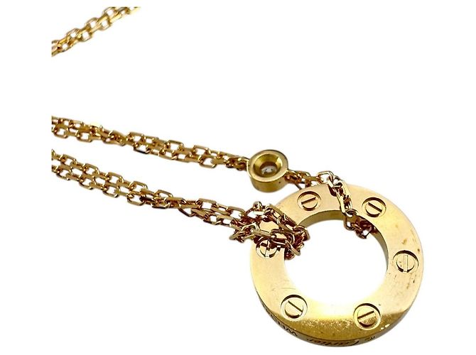 Collana Cartier Love Circle Au750 Diamanti D'oro - vista 5