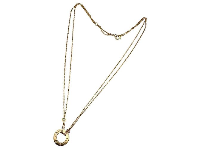 Collana Cartier Love Circle Au750 Diamanti D'oro - vista 6