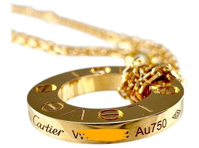 Collana Cartier Love Circle Au750 Diamanti D'oro - vista 7