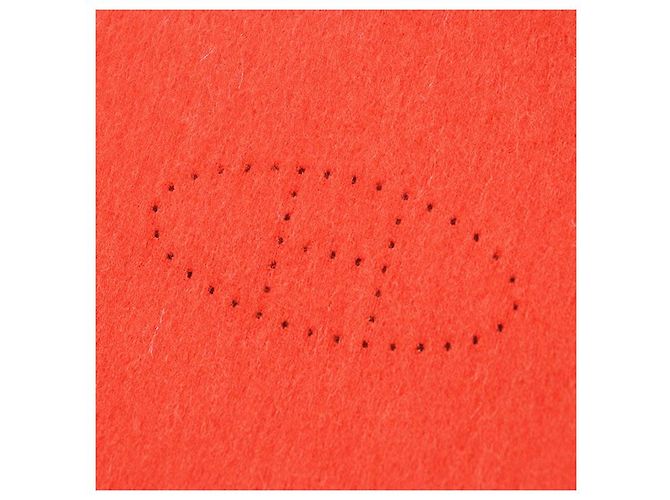 Hermès H Logo Kaschmir-Schal doppelseitig Rot Orange - Ansicht 4