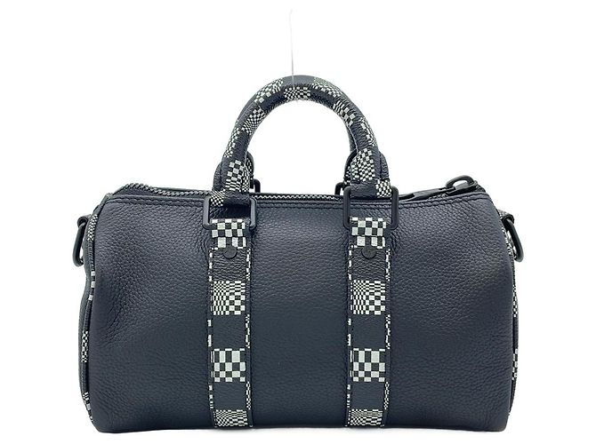 Borsa a tracolla Louis Vuitton Damier Distorted City Keepall XS Nero - vista 2