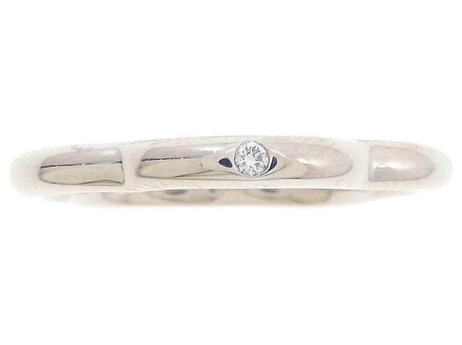 Chanel Camellia 1P 750 Weißgold Diamantring Größe 8 Silber - Ansicht 2