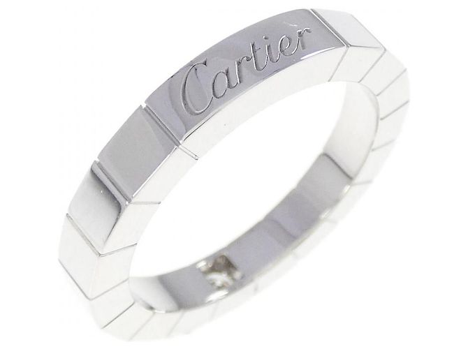 Cartier Lanieres 750 Weißgold Diamantring Größe 8 Silber - Ansicht 2