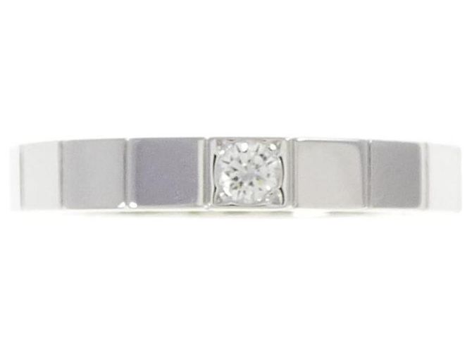 Cartier Lanieres 750 Weißgold Diamantring Größe 8 Silber - Ansicht 3