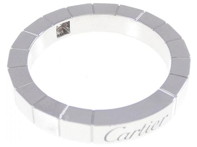 Cartier Lanieres 750 Weißgold Diamantring Größe 8 Silber - Ansicht 4