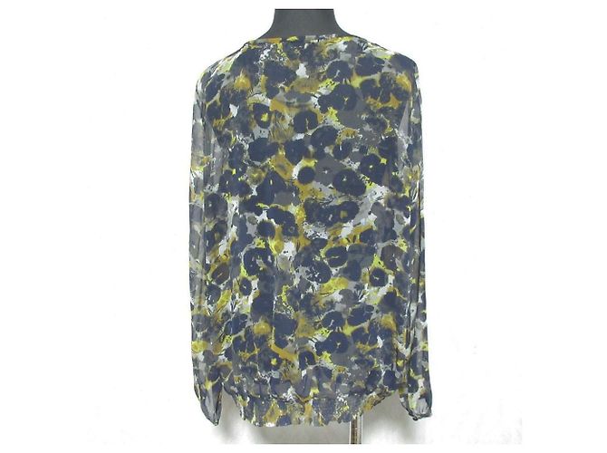 Autre Marque 7-ID concept transparente Bluse mit Blumenprint Blau Marineblau - Ansicht 2