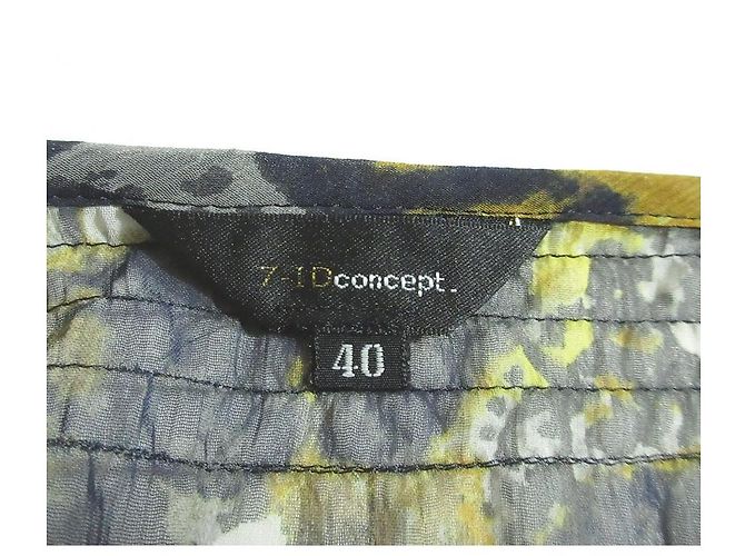 Autre Marque 7-ID concept transparente Bluse mit Blumenprint Blau Marineblau - Ansicht 5