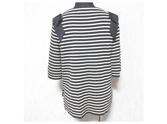 Autre Marque Rene Ribbon Strick-Oberteil gestreift Schwarz - Ansicht 2