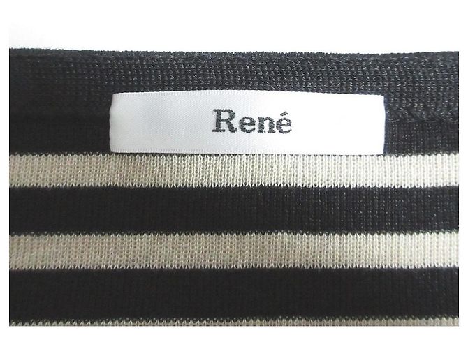 Autre Marque Rene Ribbon Strick-Oberteil gestreift Schwarz - Ansicht 5