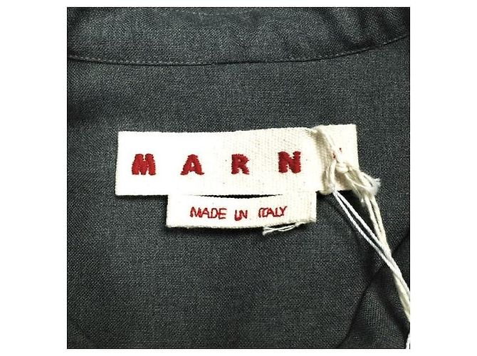 Camicia in lana Marni CAMA0613QS TW839 Marrone - vista 5