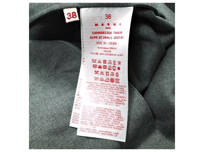 Camicia in lana Marni CAMA0613QS TW839 Marrone - vista 9