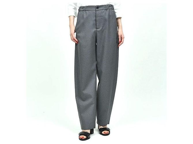 Marni PAMA0482U0 TW839 Pantalones rectos de lana tropical Castaño Damier ebene - vista 3