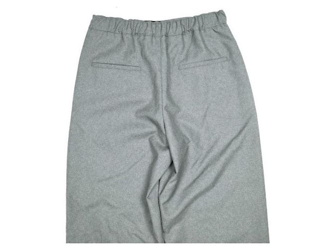 Marni PAMA0482U0 TW839 Pantalones rectos de lana tropical Castaño Damier ebene - vista 7
