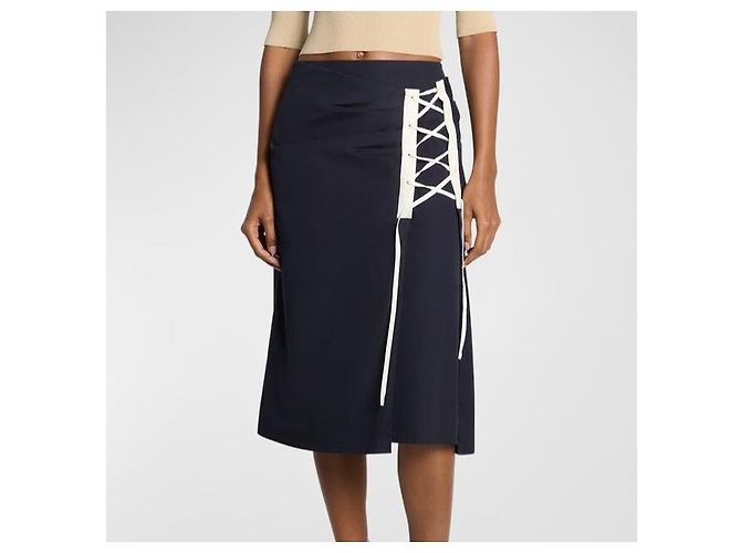 Gonna in cotone Dries Van Noten SIAMO 8329 Blu - vista 3