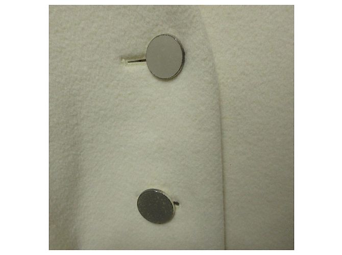 Autre Marque Abrigo de lana sin cuello con mangas cocoon styling Crudo - vista 5