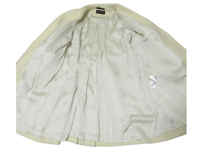 Autre Marque Abrigo de lana sin cuello con mangas cocoon styling Crudo - vista 6
