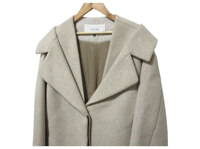Autre Marque Abrigo largo de lana LE CIEL BLEU Beige - vista 3