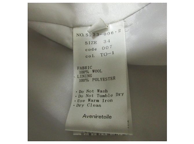 Autre Marque Abrigo largo acampanado sin cuello con puños de piel Aveniretoile Beige - vista 10