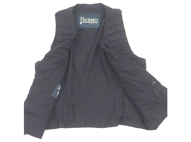 Autre Marque Herno Nylon Steppweste Blau Marineblau - Ansicht 3