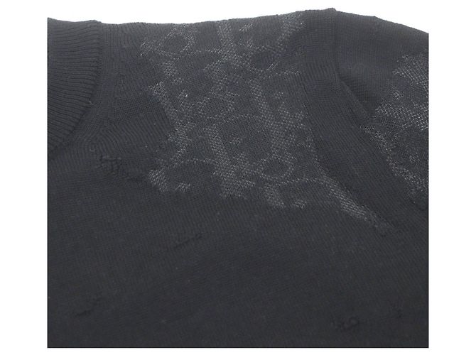 Autre Marque Dior Oblique Crushed Opal Processing Thin Wool Sweater Black - view 4