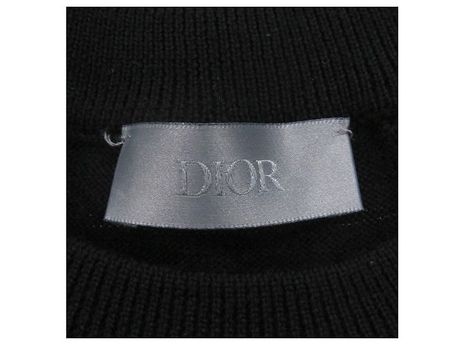 Autre Marque Dior Oblique Crushed Opal Processing Thin Wool Sweater Black - view 5