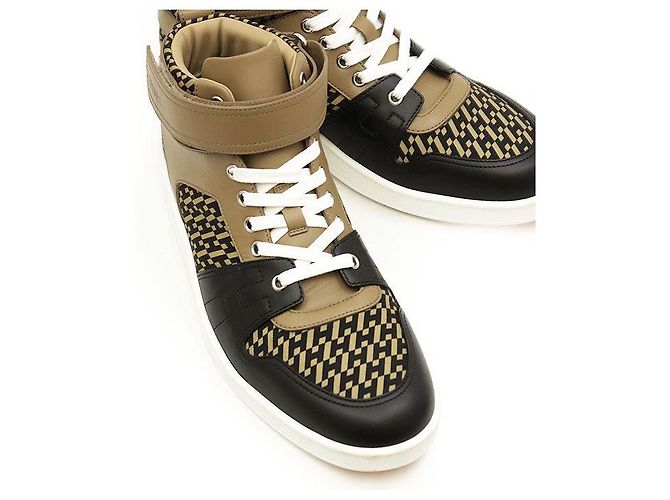 Hermès Baskets Hermes Freestyle en nylon haute densité et cuir de veau Noir Camel - vue 15