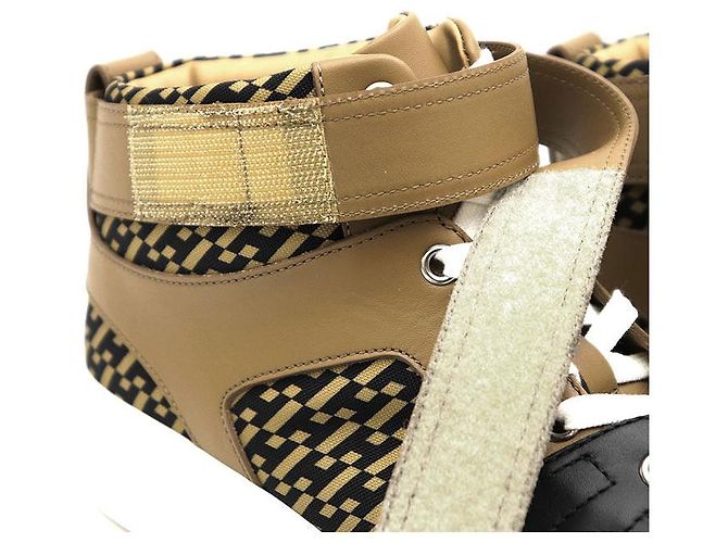 Hermès Baskets Hermes Freestyle en nylon haute densité et cuir de veau Noir Camel - vue 7