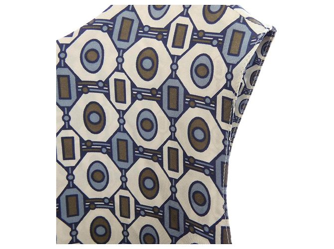 Vestido de seda Max Mara S Castaño Azul Beige - vista 5