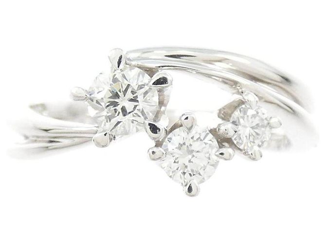 Autre Marque Anel de Pt900 com diamantes Prata - vista 2