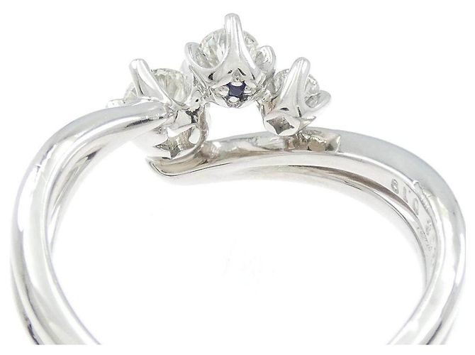 Autre Marque Anel de Pt900 com diamantes Prata - vista 4
