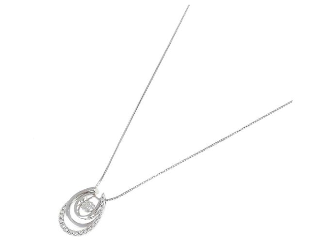 Autre Marque PT900 PT850 2-Wege Diamant-Halskette Silber - Ansicht 2
