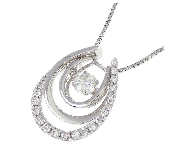 Autre Marque PT900 PT850 2-Wege Diamant-Halskette Silber - Ansicht 3