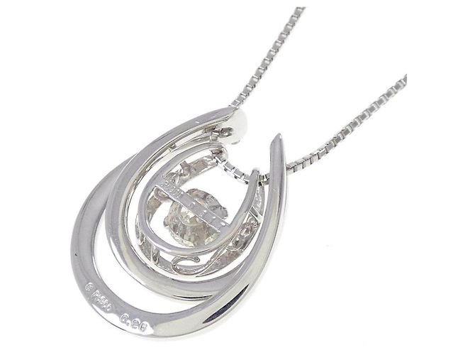 Autre Marque PT900 PT850 2-Wege Diamant-Halskette Silber - Ansicht 4