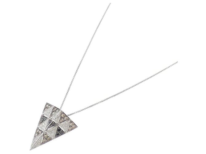 Autre Marque Collar de oro blanco y oro negro Au750 con diamantes - vista 2