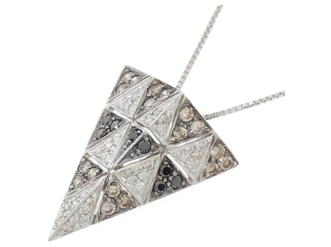 Autre Marque Collar de oro blanco y oro negro Au750 con diamantes - vista 3