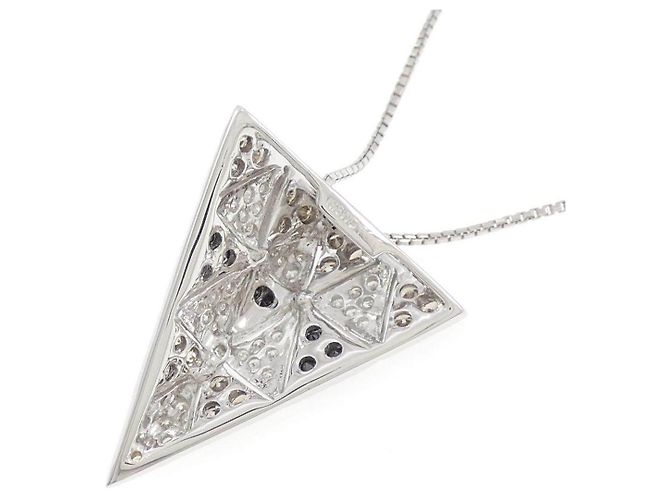 Autre Marque Collar de oro blanco y oro negro Au750 con diamantes - vista 4