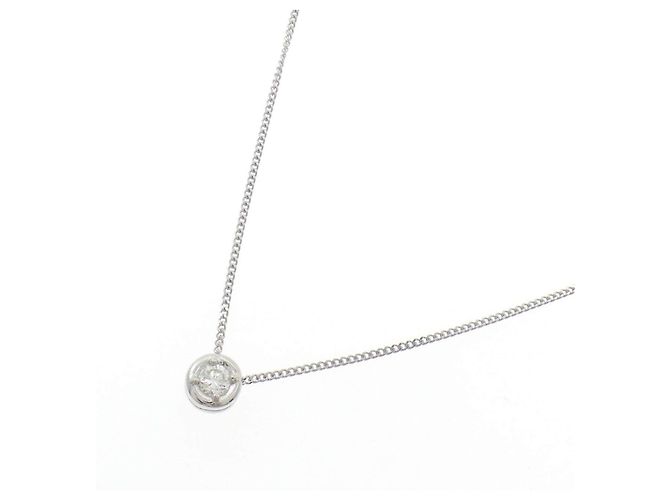 Autre Marque Pt900 Pt850 Diamond Necklace Silvery - view 2