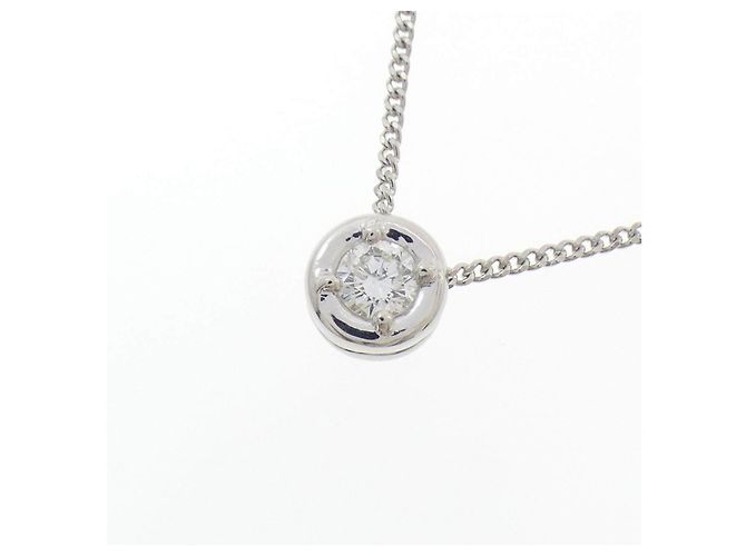 Autre Marque Pt900 Pt850 Diamond Necklace Silvery - view 3