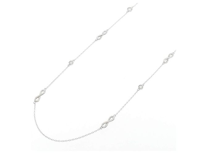Autre Marque Diamantenhalskette aus PT950 Silber - Ansicht 2